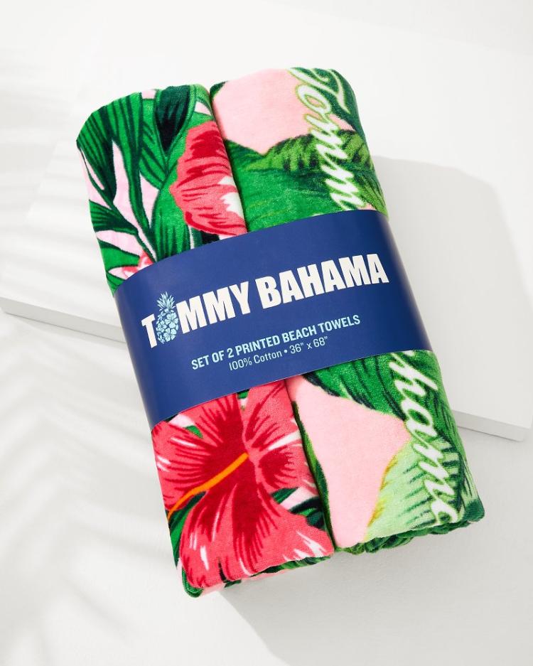 Beach &amp; Home Beach Towels | Tommy Bahama Pineapple Queen &amp; Swaying Fronds Beach Towels — Set Of 2 Multicolor