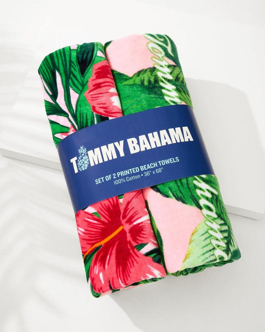 Beach &amp; Home Beach Towels | Tommy Bahama Pineapple Queen &amp; Swaying Fronds Beach Towels — Set Of 2 Multicolor