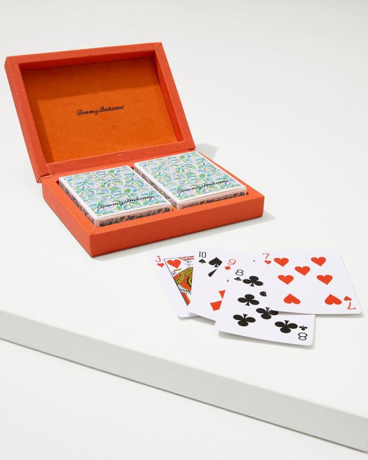 Beach &amp; Home Books &amp; Games | Tommy Bahama Tommy Bahama Poker Card Set Orange