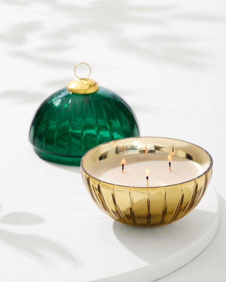 Beach &amp; Home Candles &amp; Diffusers | Tommy Bahama Evergreen 8.5-oz. Etched Ornament Candle Evergreen