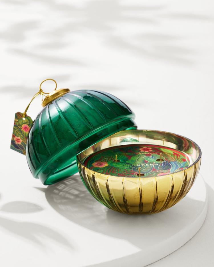 Beach &amp; Home Candles &amp; Diffusers | Tommy Bahama Evergreen 8.5-oz. Etched Ornament Candle Evergreen