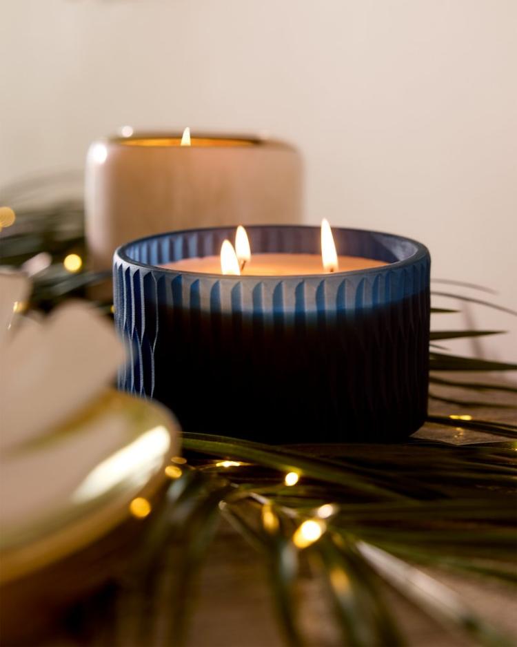 Beach &amp; Home Candles &amp; Diffusers | Tommy Bahama Island Blend 11.3-oz. Cut Glass 3-Wick Candle Island Blend