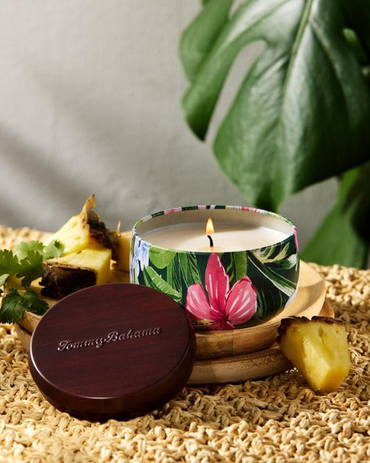 Beach &amp; Home Candles &amp; Diffusers | Tommy Bahama Pineapple Cilantro Travel Candle Tin Pineapple Cilantro