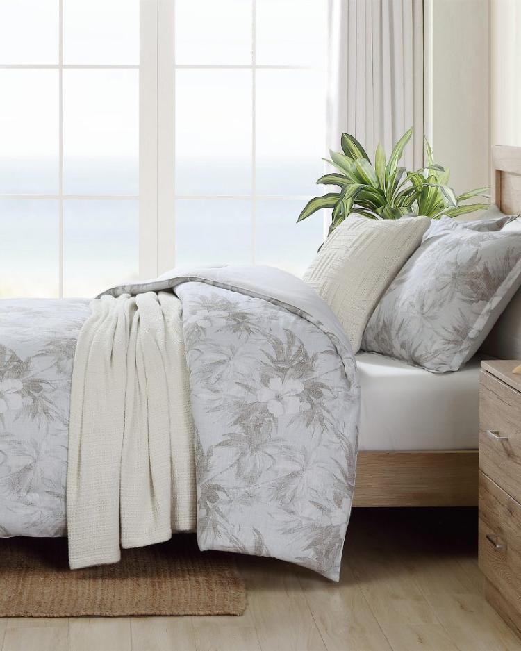 Beach &amp; Home Comforters &amp; Duvets | Tommy Bahama Beachway Blooms 3-Piece King Comforter Set Grey
