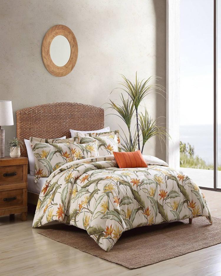 Beach &amp; Home Comforters &amp; Duvets | Tommy Bahama Birds Of Paradise 5-Piece King Comforter Set Ivory Cream