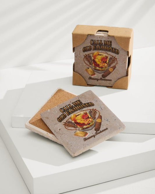 Beach &amp; Home Drinkware &amp; Bar | Tommy Bahama Call Me Old Fashioned Travertine Coaster Set Multicolor