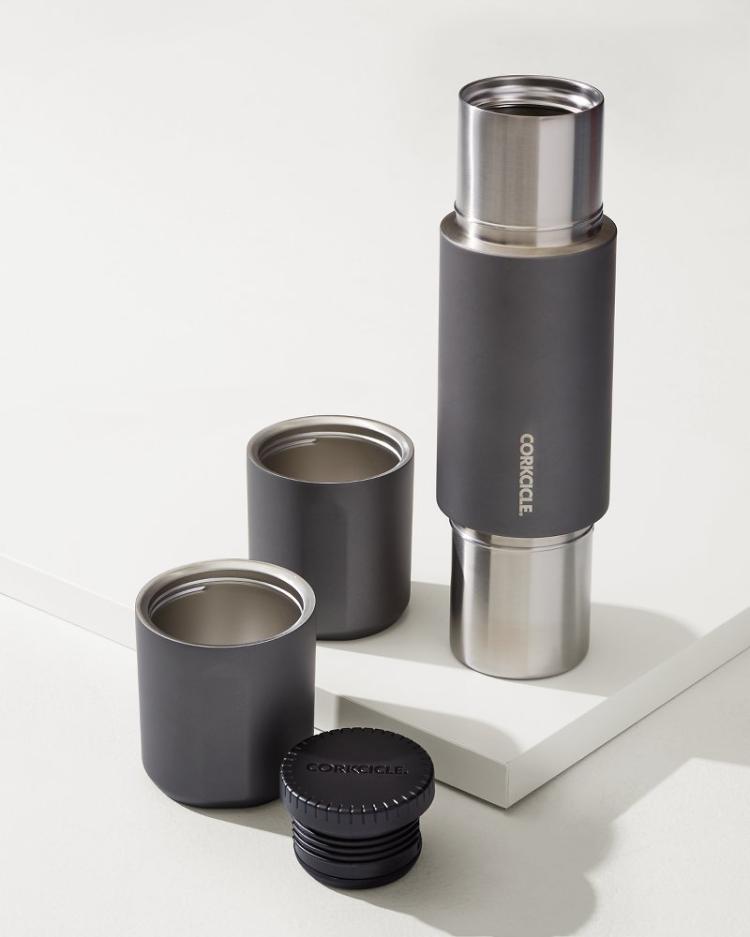 Beach &amp; Home Drinkware &amp; Bar | Tommy Bahama Corkcicle® 36-oz. Travel Thermos With Built-In Cups Slate