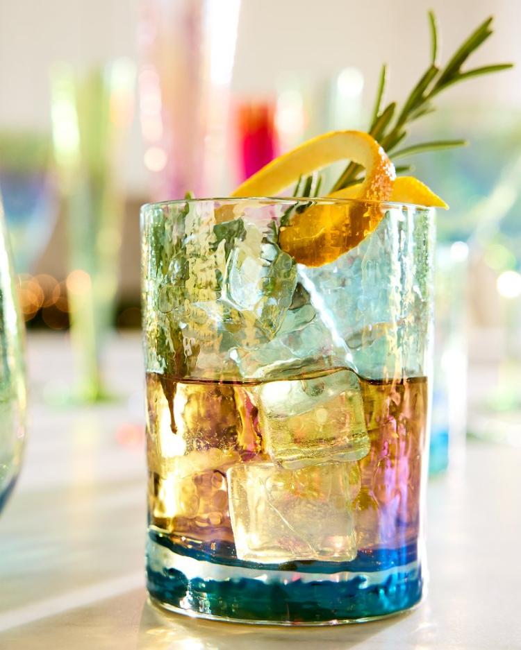 Beach &amp; Home Drinkware &amp; Bar | Tommy Bahama Luster Rocks Glasses — Set Of 2 Light Blue