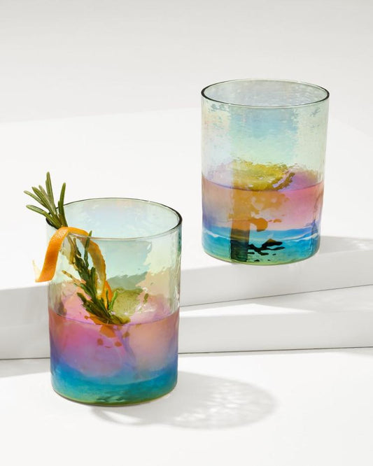 Beach &amp; Home Drinkware &amp; Bar | Tommy Bahama Luster Rocks Glasses — Set Of 2 Light Blue