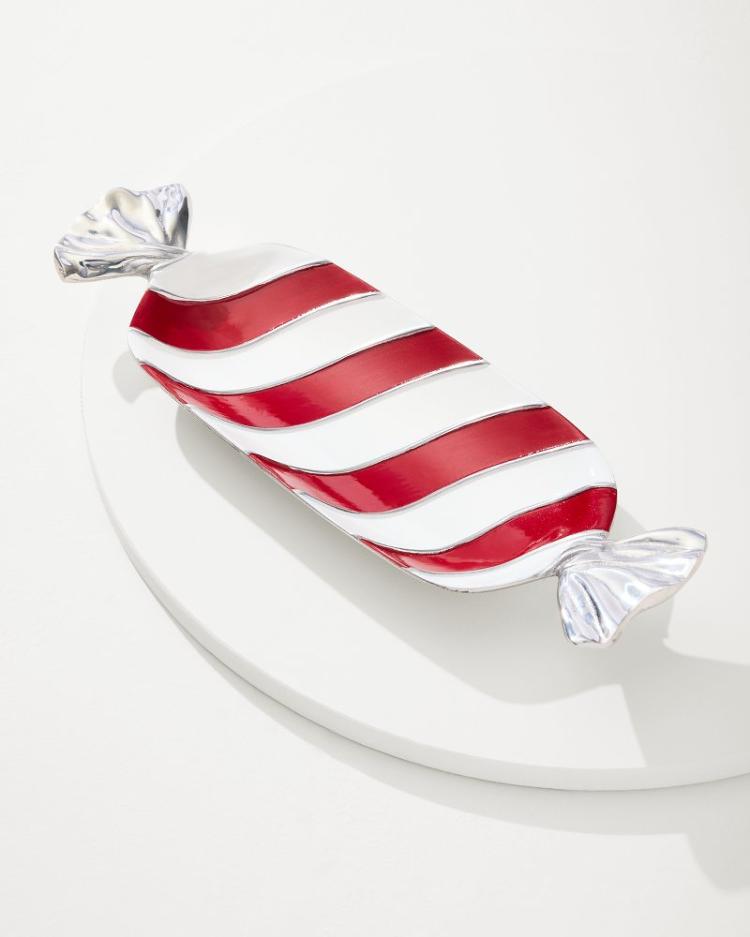 Beach &amp; Home Drinkware &amp; Bar | Tommy Bahama Peppermint Candy Dish Red/white