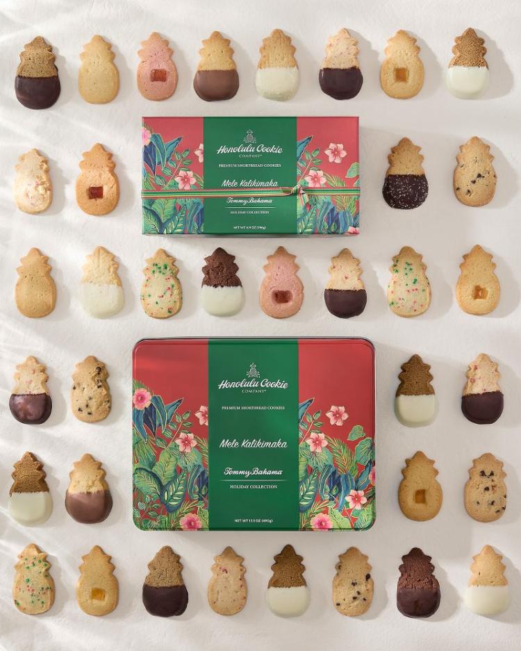 Beach &amp; Home Drinkware &amp; Bar | Tommy Bahama Tommy Bahama X Honolulu Cookie Company® Mele Kalikimaka Gift Tin Red