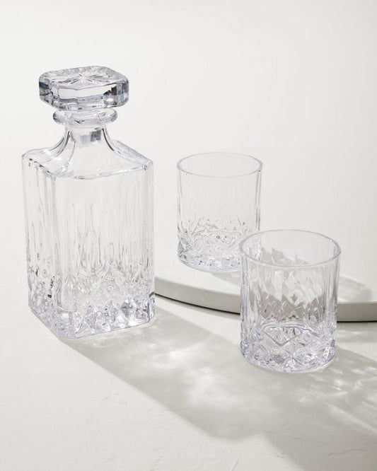 Beach &amp; Home Drinkware &amp; Bar | Tommy Bahama Viski® Admiral Decanter 3-Piece Set Clear