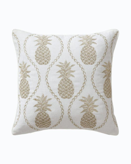 Beach &amp; Home Pillows &amp; Shams | Tommy Bahama Golden Pineapples Embroidered Decorative Pillow Gold
