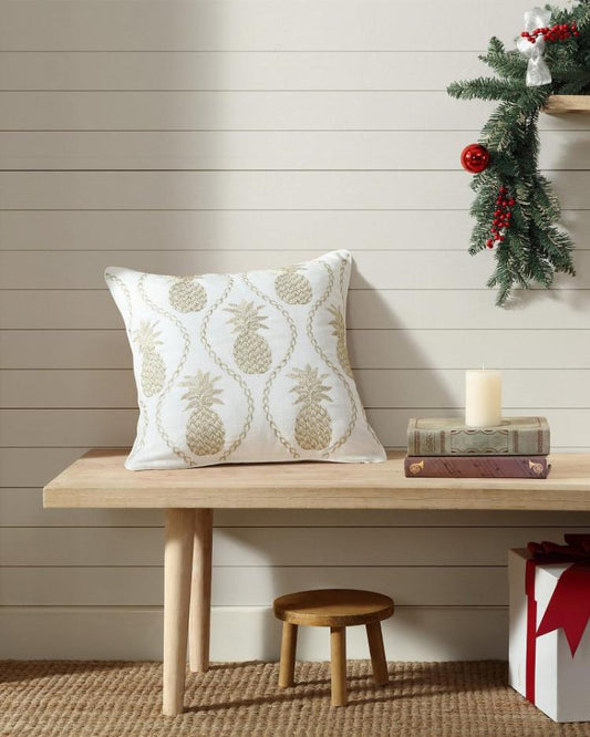 Beach &amp; Home Pillows &amp; Shams | Tommy Bahama Golden Pineapples Embroidered Decorative Pillow Gold