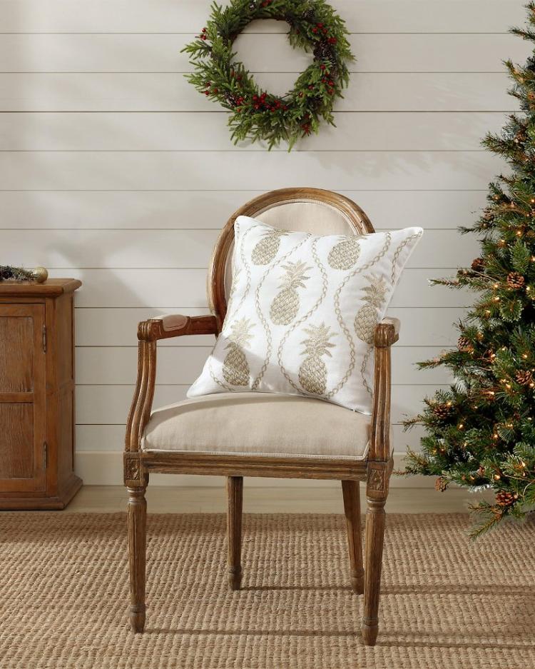 Beach &amp; Home Pillows &amp; Shams | Tommy Bahama Golden Pineapples Embroidered Decorative Pillow Gold