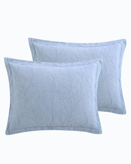 Beach &amp; Home Pillows &amp; Shams | Tommy Bahama Solid Costa Sera 2-Piece King Quilted Sham Set Blue