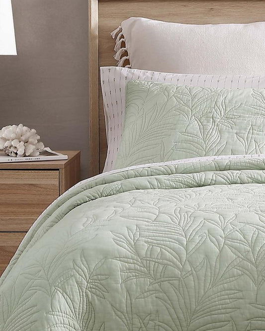 Beach &amp; Home Pillows &amp; Shams | Tommy Bahama Solid Costa Sera 2-Piece King Quilted Sham Set Green