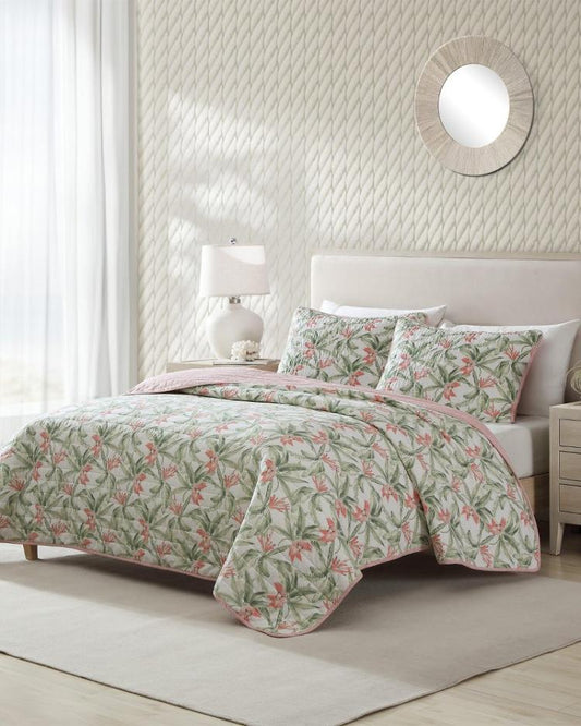 Beach &amp; Home Quilts &amp; Blankets | Tommy Bahama Acapulco Palms Reversible 2-Piece Twin Quilt Set Green