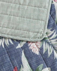 Beach &amp; Home Quilts &amp; Blankets | Tommy Bahama Floral Enchantment Reversible 3-Piece Full/Queen Quilt Set Deep Blue