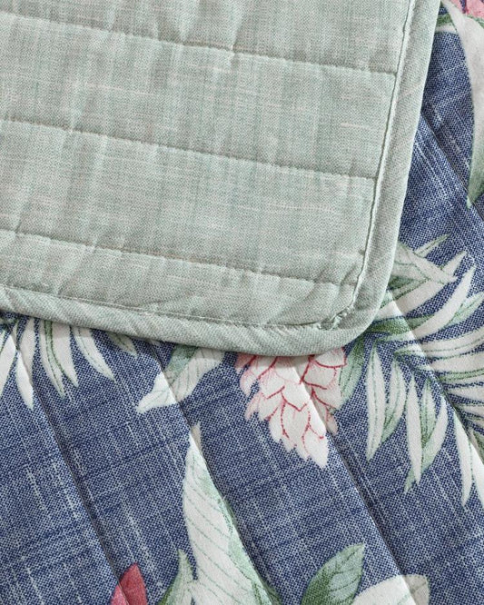Beach &amp; Home Quilts &amp; Blankets | Tommy Bahama Floral Enchantment Reversible 3-Piece King Quilt Set Deep Blue