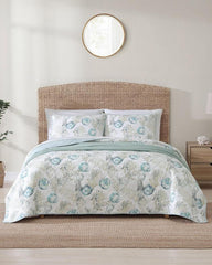 Beach &amp; Home Quilts &amp; Blankets | Tommy Bahama Freeport 3-Piece Full/Queen Quilt Set Blue