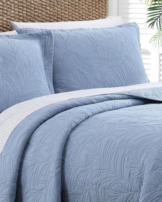Beach &amp; Home Quilts &amp; Blankets | Tommy Bahama Solid Costa Sera King Quilt Blue