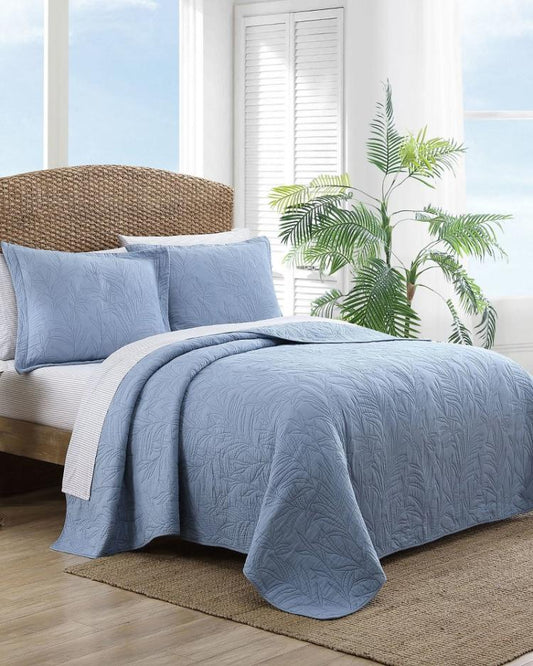 Beach &amp; Home Quilts &amp; Blankets | Tommy Bahama Solid Costa Sera Twin Quilt Blue