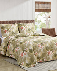 Beach &amp; Home Quilts &amp; Blankets | Tommy Bahama Tropical Orchid 3-Piece King Quilt Set Green