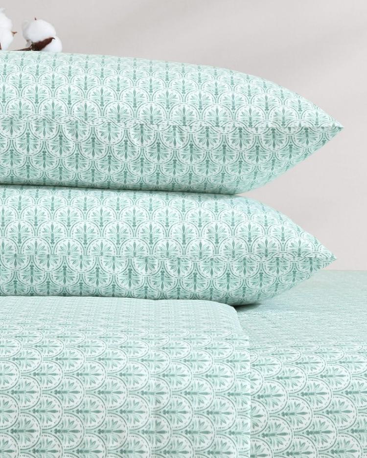 Beach &amp; Home Sheet Sets &amp; Bedskirts | Tommy Bahama Coastal Batik Green 4-Piece King Sheet Set Spring Green
