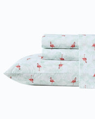 Beach &amp; Home Sheet Sets &amp; Bedskirts | Tommy Bahama Flamingo Santa 4-Piece King Sheet Set Red/green