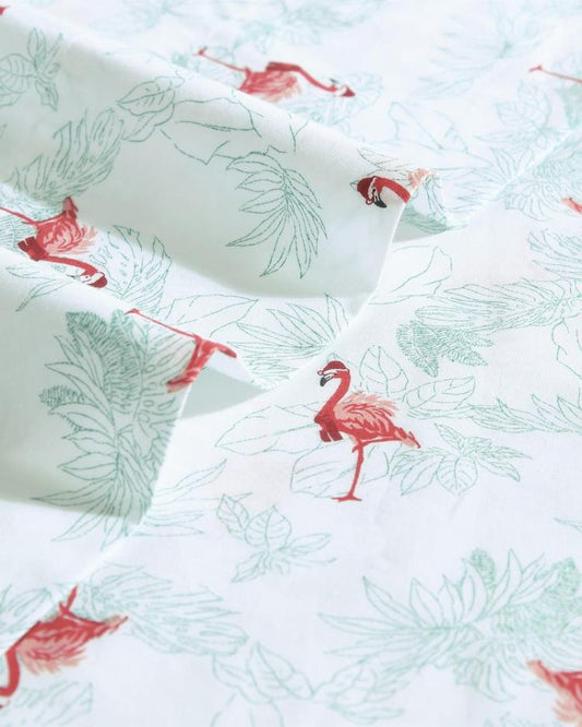 Beach &amp; Home Sheet Sets &amp; Bedskirts | Tommy Bahama Flamingo Santa 4-Piece Queen Sheet Set Red/green