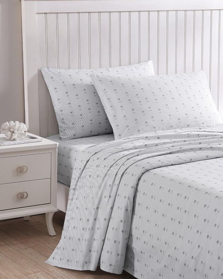 Beach &amp; Home Sheet Sets &amp; Bedskirts | Tommy Bahama Kew Palms 4-Piece Queen Sheet Set Grey