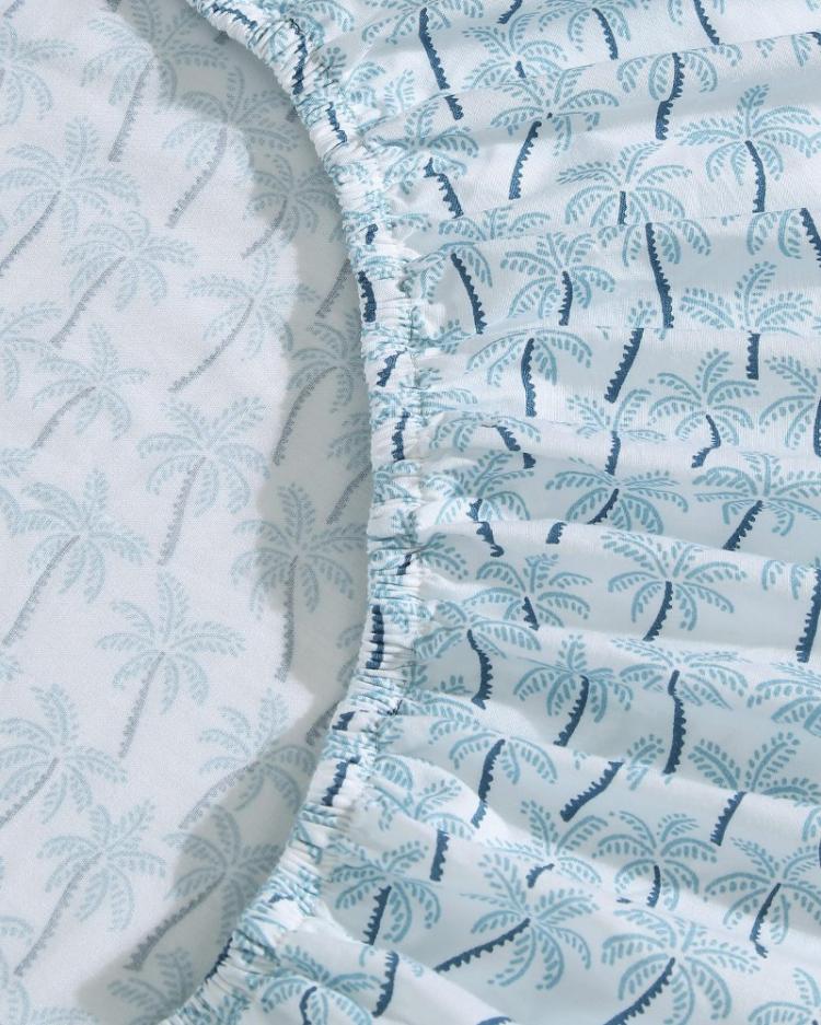 Beach &amp; Home Sheet Sets &amp; Bedskirts | Tommy Bahama Palmtastic 4-Piece Queen Sheet Set Blue