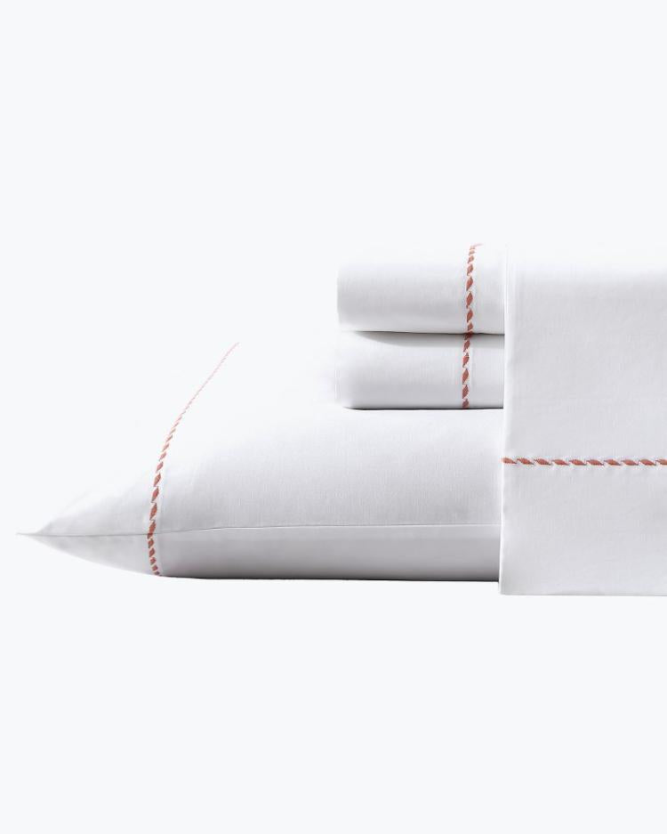 Beach &amp; Home Sheet Sets &amp; Bedskirts | Tommy Bahama Solid 4-Piece Queen Sheet Set - Orange Orange Flame/white