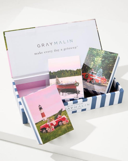 Beach &amp; Home Books &amp; Games | Tommy Bahama Gray Malin's The Holiday 3-in-1 Puzzle Set Multicolor