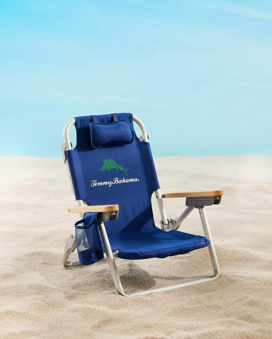 Beach &amp; Home Beach Chairs | Tommy Bahama Tommy Bahama Kids' Wavy Marlin Backpack Beach Chair Navy