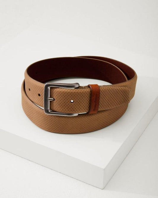 Men Belts | Tommy Bahama Embossed Nubuck Belt Khaki