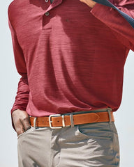 Men Belts | Tommy Bahama Leather Mesh Reversible Performance Belt Navy/tan