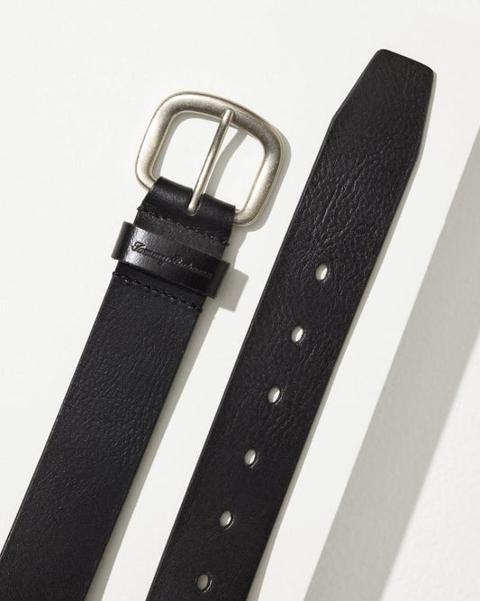 Men Belts | Tommy Bahama Raw Edge Leather Belt Black