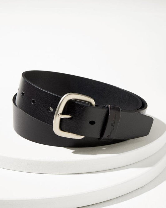 Men Belts | Tommy Bahama Raw Edge Leather Belt Black