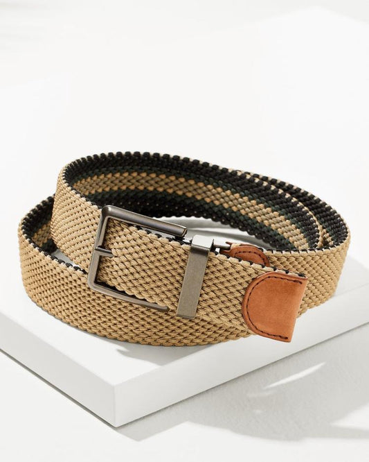 Men Belts | Tommy Bahama Reversible Stretch Cord Belt Khaki