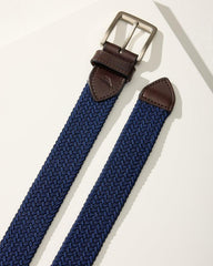 Men Belts | Tommy Bahama Two-Tone Stretch Webbed Belt Dark Navy