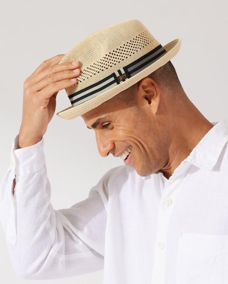 Men Hats &amp; Caps | Tommy Bahama Berle Packable Braid Hat Vanilla