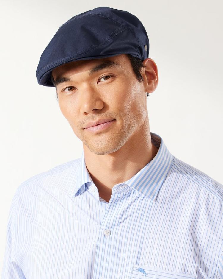 Men Hats &amp; Caps | Tommy Bahama Graham Packable Flat Cap Navy