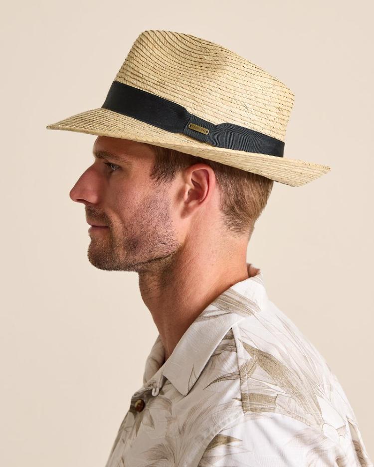 Men Hats &amp; Caps | Tommy Bahama Mid-Brim Trilby Fedora Hat Ivory