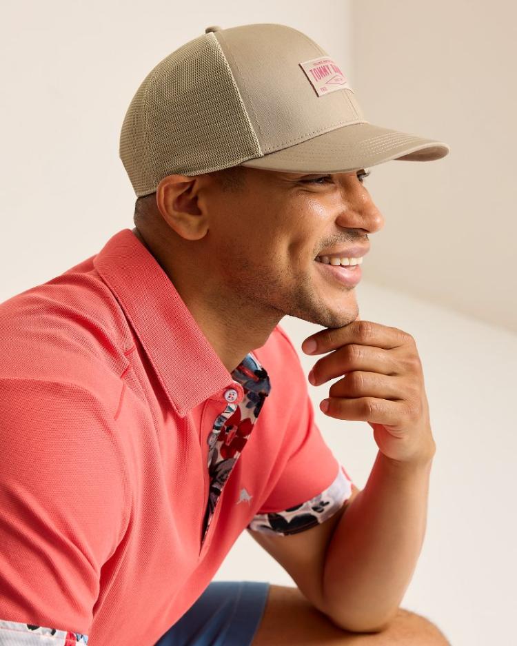 Men Hats &amp; Caps | Tommy Bahama Vintage Tommy Bahama Packable Trucker Cap Khaki