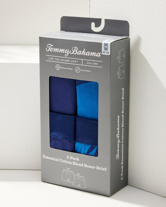 Men Loungewear &amp; Pajamas | Tommy Bahama Cotton-Modal Boxer Briefs - 2-Pack Blue Print