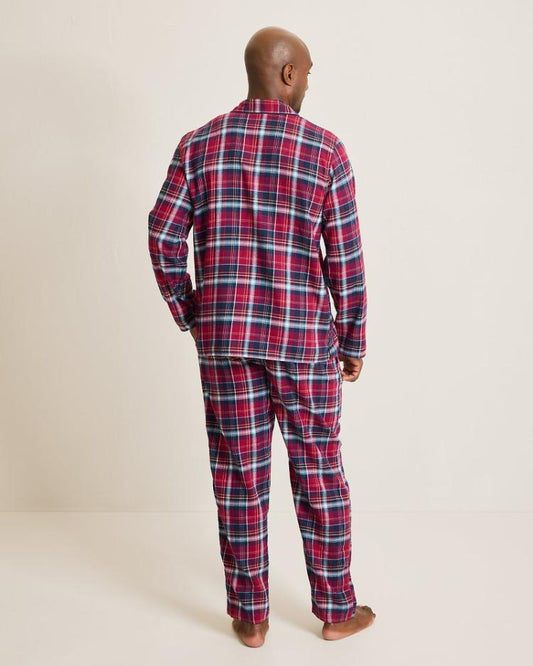 Men Loungewear &amp; Pajamas | Tommy Bahama Flannel Long Sleeve &amp; Pants Pajama Set Beet Red