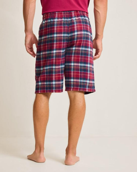 Men Loungewear &amp; Pajamas | Tommy Bahama Flannel Plaid Pajama Shorts Beet Red