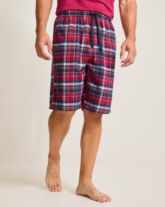 Men Loungewear &amp; Pajamas | Tommy Bahama Flannel Plaid Pajama Shorts Beet Red